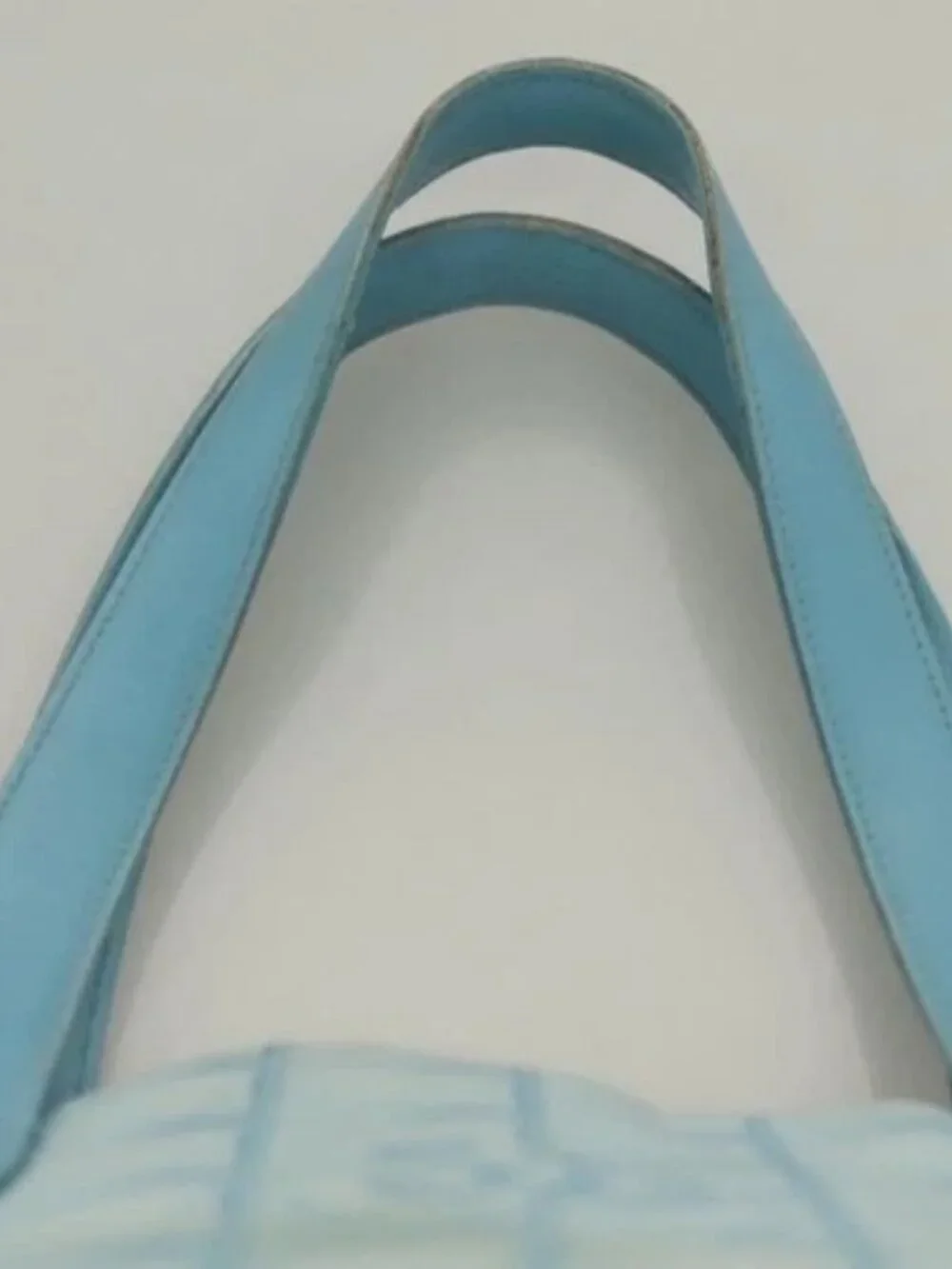 CHANEL New Travel line Tote Bag Light Blue Silver CC Auth 129655